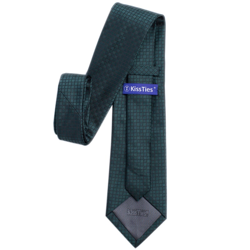KissTies Mens Necktie 63'' XL Extra Long Tie For Men Hunter Green + Gift Box - Image 4